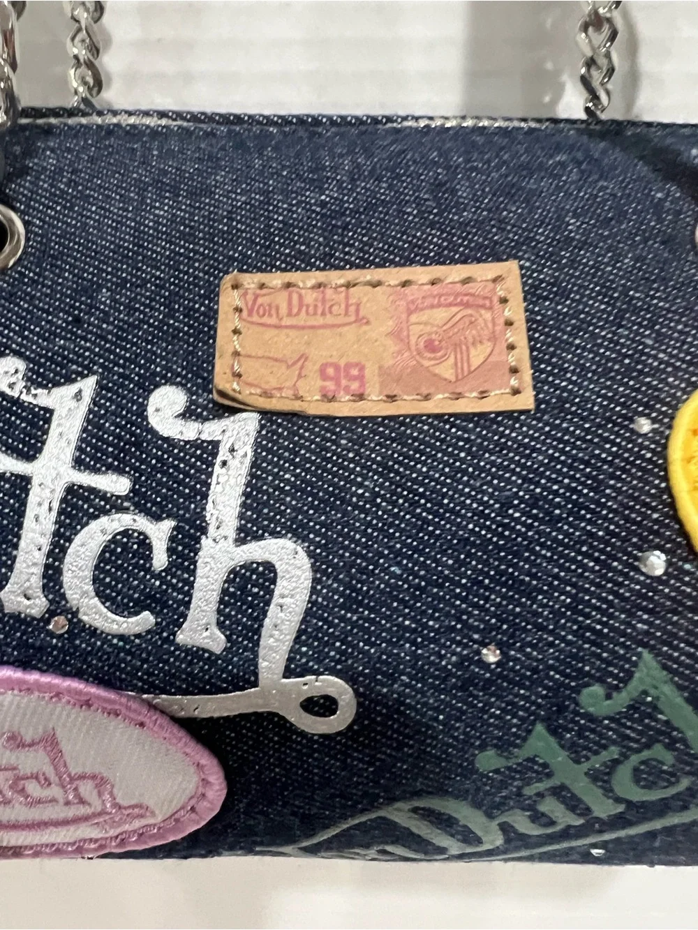 Von Dutch Indigo Denim Barrel Bag NEW!